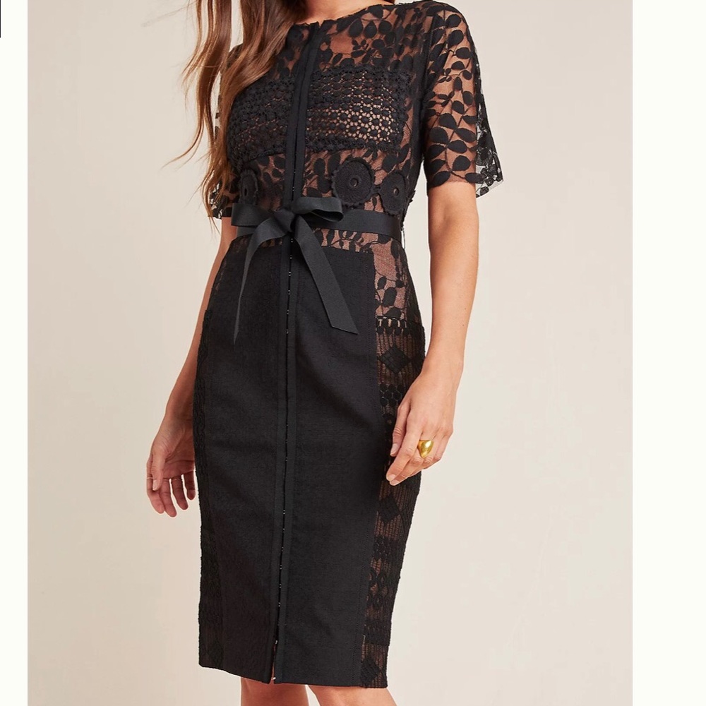 Byron Lars New Black Sheath Dress size 4 Petite